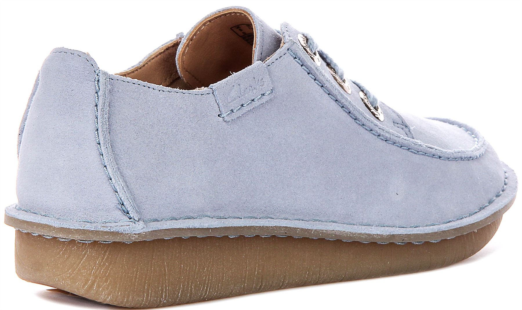 Clarks Funny Dream Vintage Stitch Lace Up Womens Trainer In Light Blue UK 6 - 11
