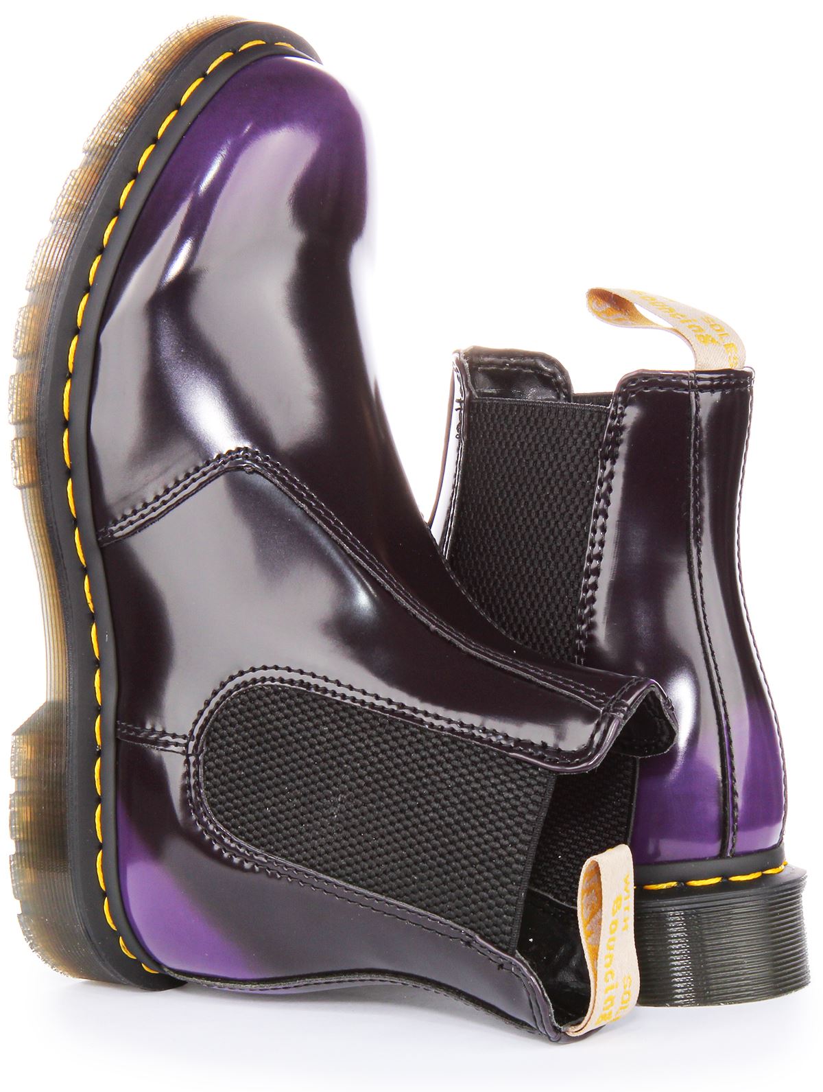Dr Martens Vegan 2976 Chels Unisex Lace Up Ankle Boots in Black Purple UK 4 - 7 - Picture 10 of 12