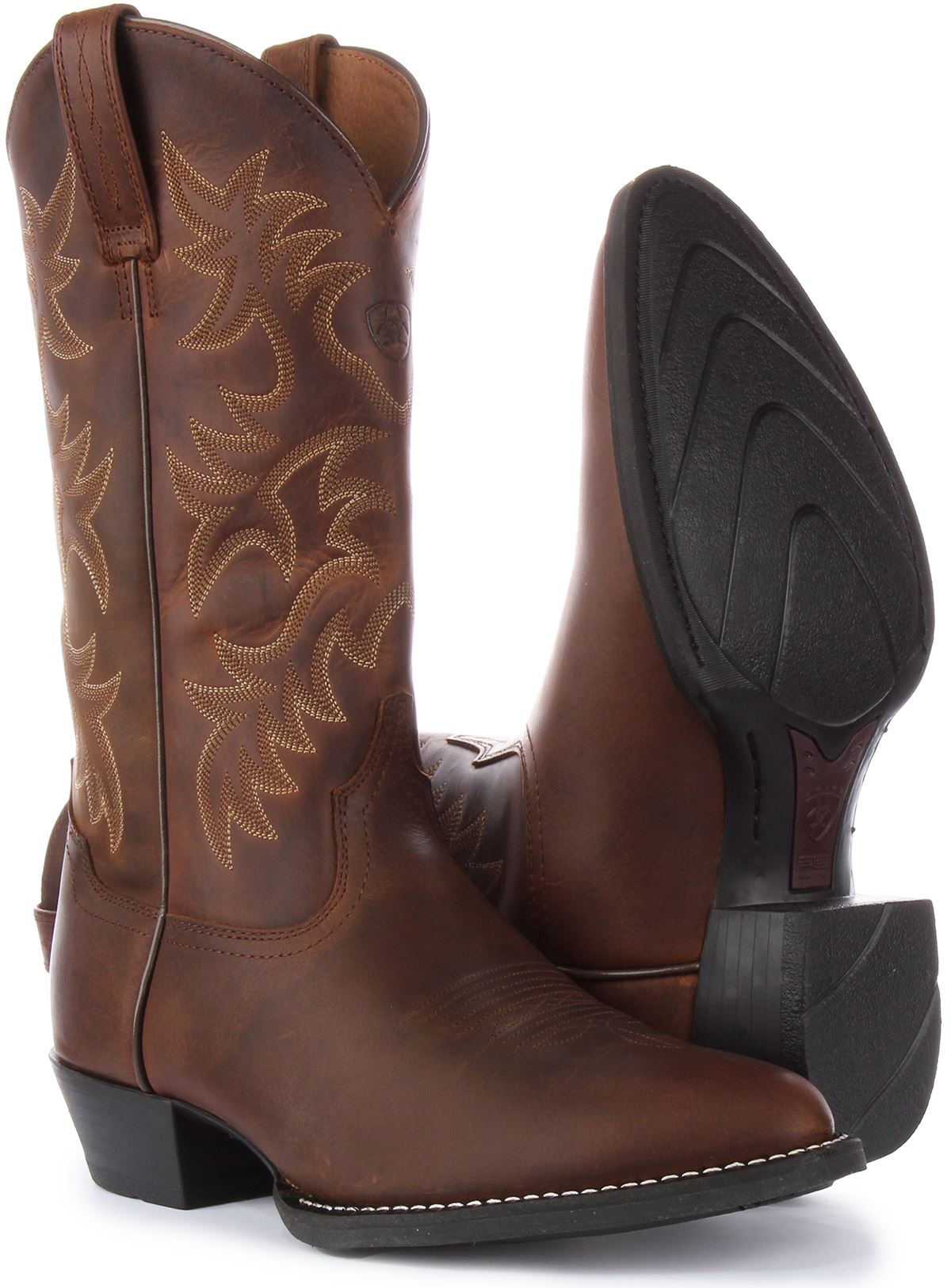 Ariat Heritage 6 Stitch Leather Round Toe Western Mens Boot In Brown UK 7 - 12 - Picture 11 of 12