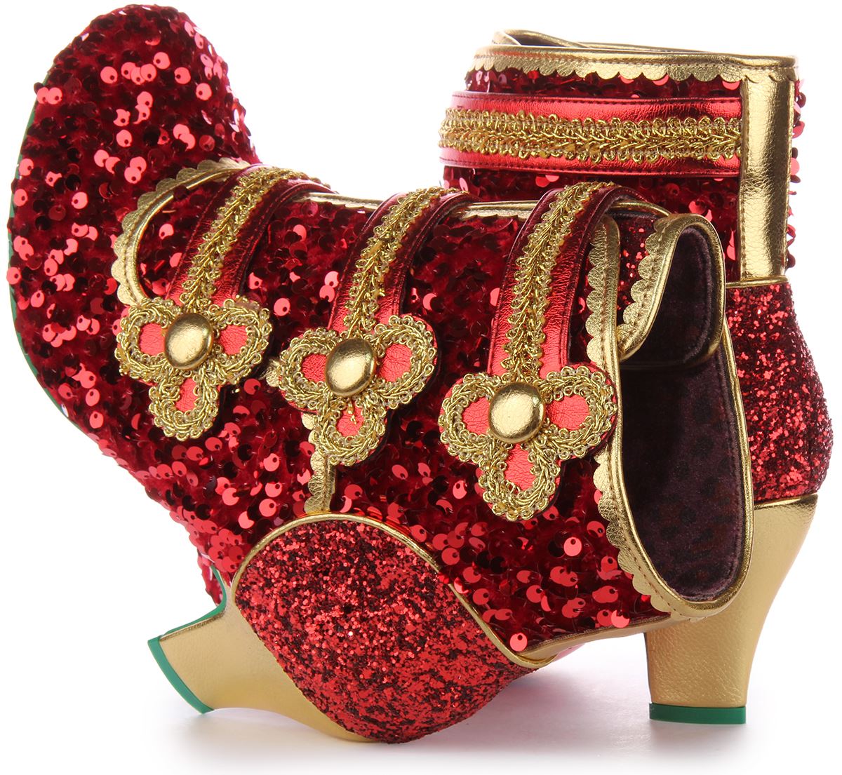 IRREGULAR CHOICE Ratón Rey Sequence Concept 5Cm Tacón Zapato Rojo Mujer Talla 4- - Imagen 10 de 13