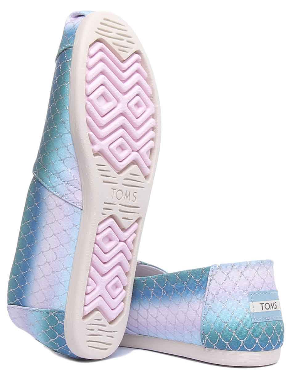Toms Multi Iridescnt Scales Mermaid Print Classic In Multi Colo Size UK 3 - 8 - Picture 10 of 12