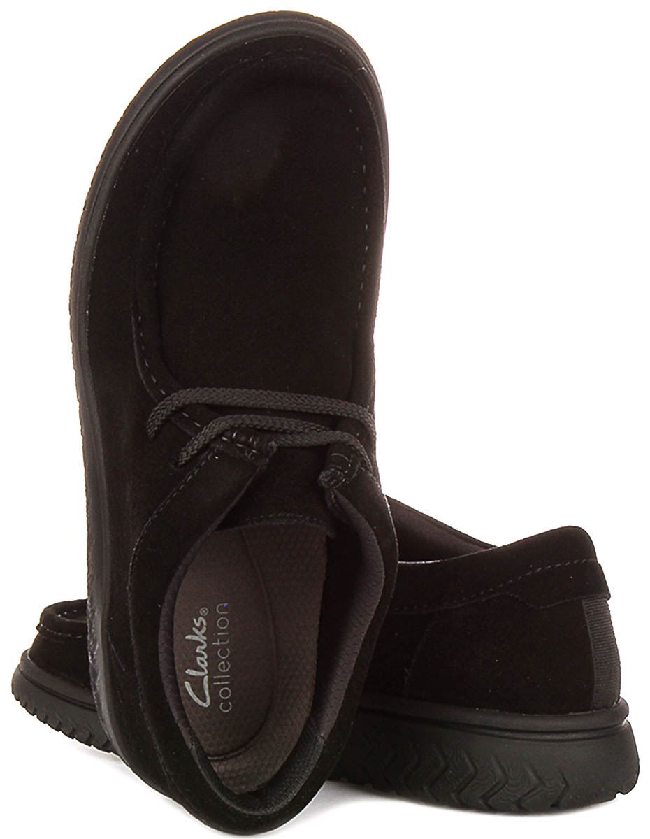 Clarks Relaxlite Heritage Suede Slip On Mens Casual Shoes In Black
