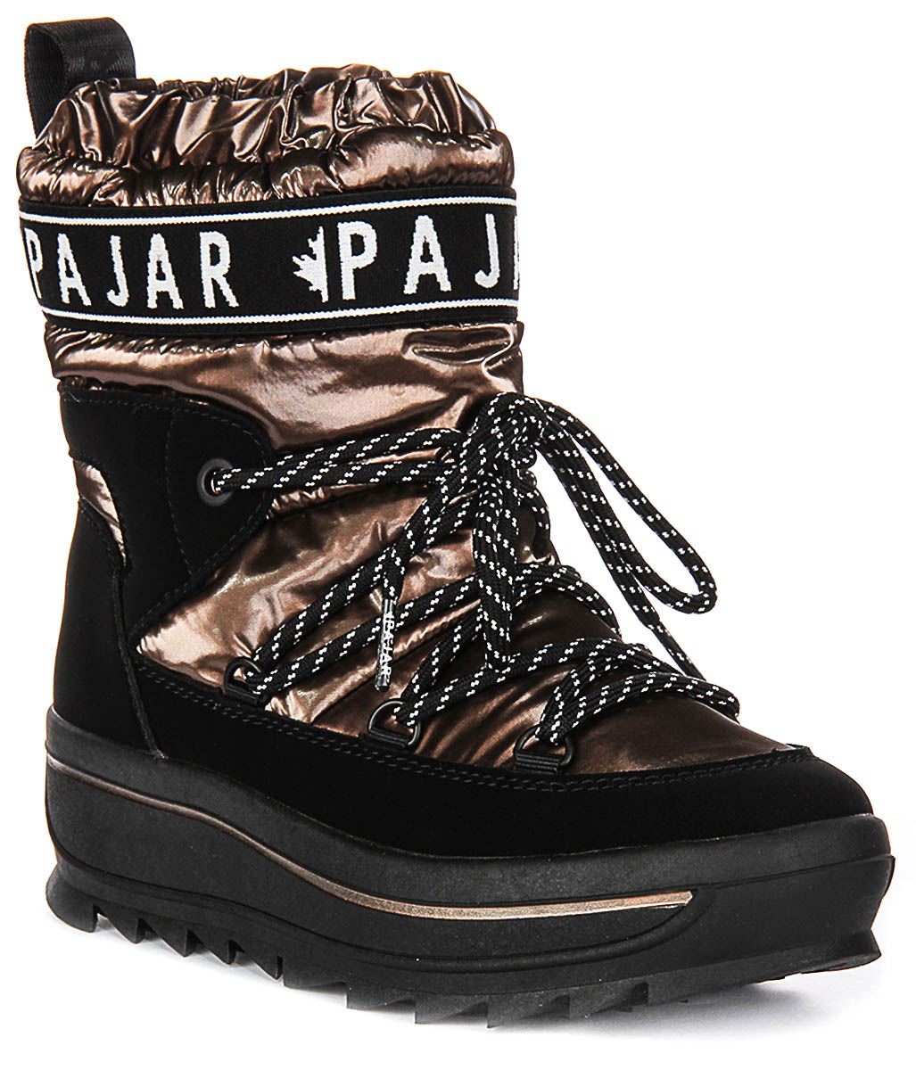 Pajar Galaxy Nylon Puffy Strap wasserdichte Damenstiefel in Kupfer UK 4   9