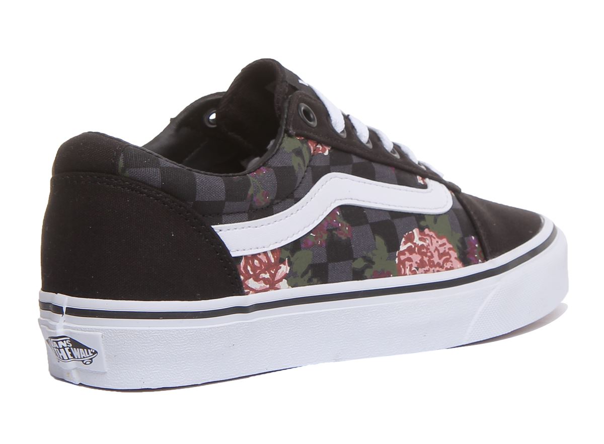 floral checkered vans