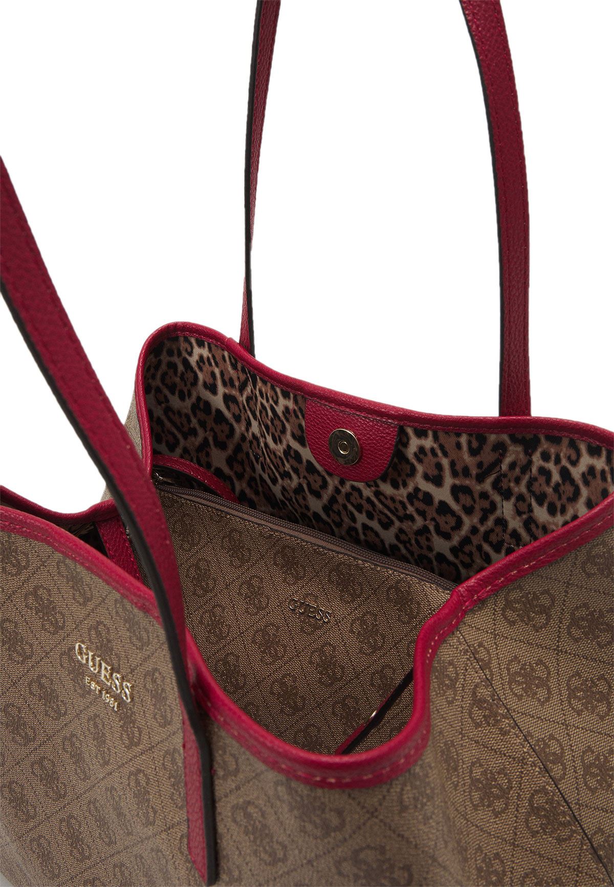 Bolso shopper Guess Hwvg6995270 Vikky para mujer con bolsillo en marrón - Imagen 8 de 10