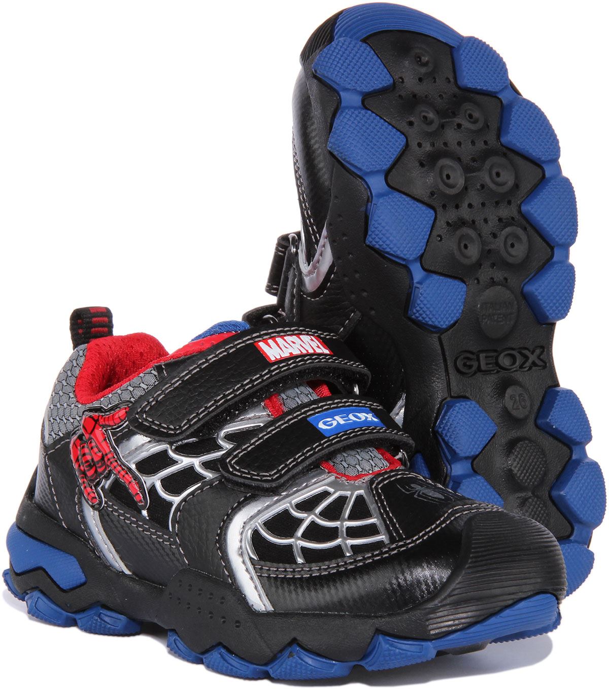 Geox J Buller X Spiderman Breathable Unisex Sneakers In Black Red US 2 - 13 - Picture 11 of 12