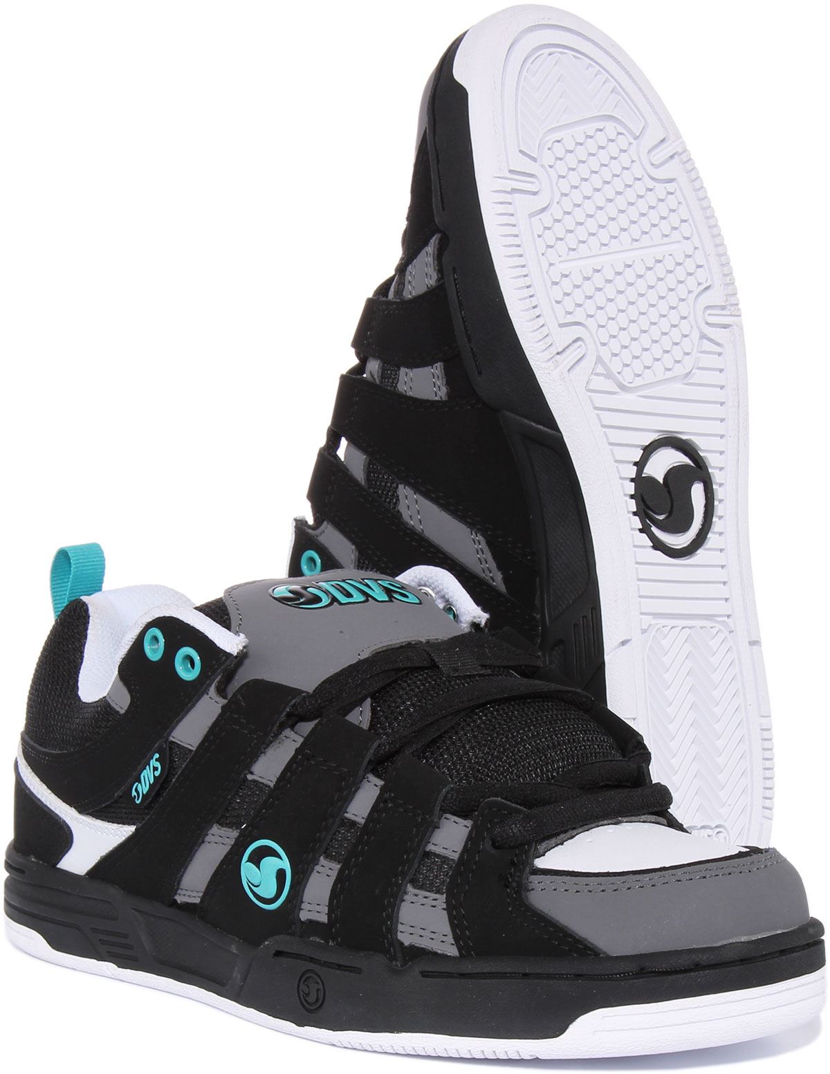 DVS Primo Mens Lace Up Leather Skate Trainer In Black Grey Size UK 7