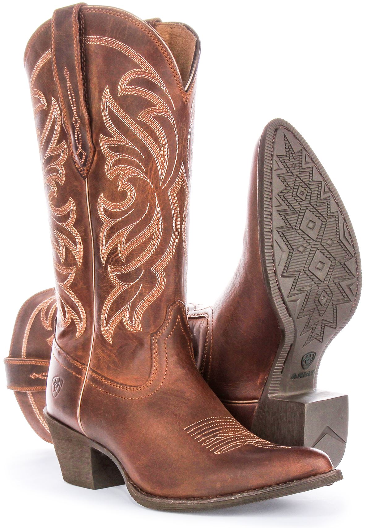 Ariat Heritage J Toe Duratread Pull Tab Western Womens Boot In Brown UK 3 - 9 - Picture 12 of 19
