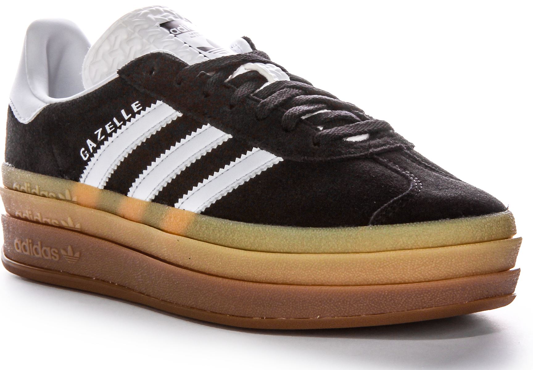 Adidas Lace Up Gazelle Bold Low Top Shoe Womens Trainer Off White UK 3-