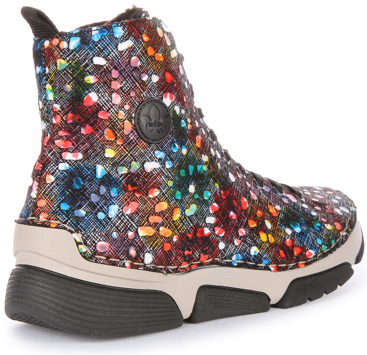 Rieker 45910-90 Hi Top Lace Up Ankle Boot Multi Colour Womens UK 3 - 8 - Picture 9 of 12