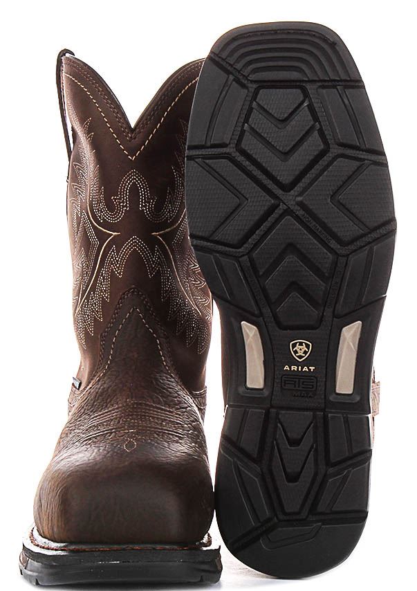 Ariat Workhog XT H2O Wide Square Toe Steel Toe Mens Boot Brown UK 7 - 12