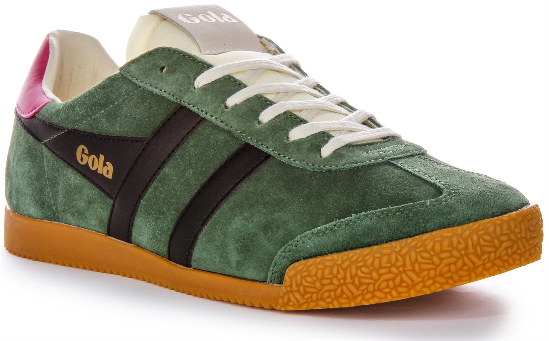 Кроссовки Gola Classics Elan из низкопрофильной замши в стиле ретро grün schwarz Damen Великобритания 3 8