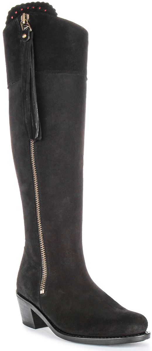 Justinreess England Valentina Sporty Tall Tassel Womens Boot Navy US 5 - 11 - Picture 2 of 37