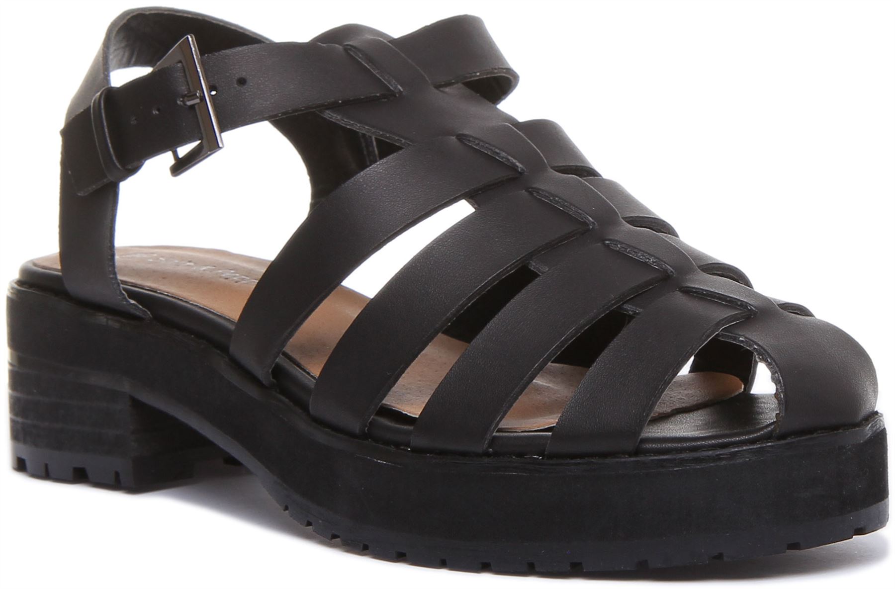 Hilary ausgeschnittener Damen-Gladiatorschuh in schwarz Größe UK 3 - 8 - Bild 4 von 15