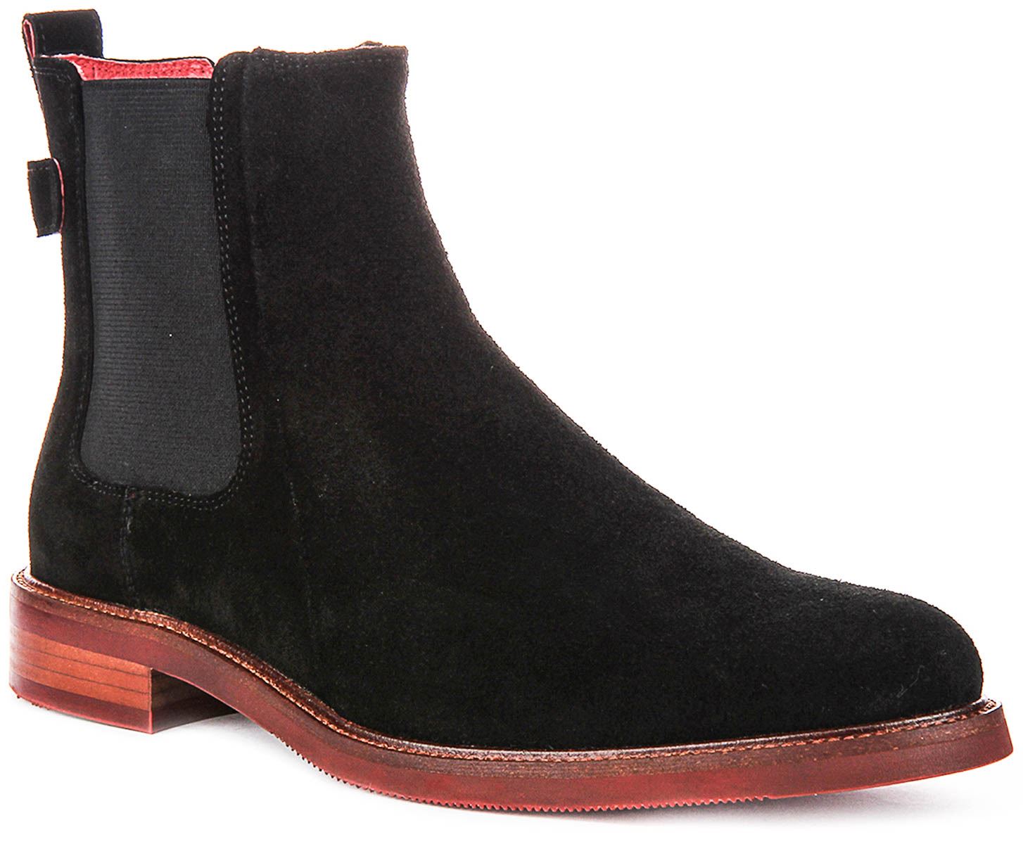Justinreess England Luiz All Suede Pull Chelsea Mens Boots Black UK 6 - 13 - Picture 2 of 19
