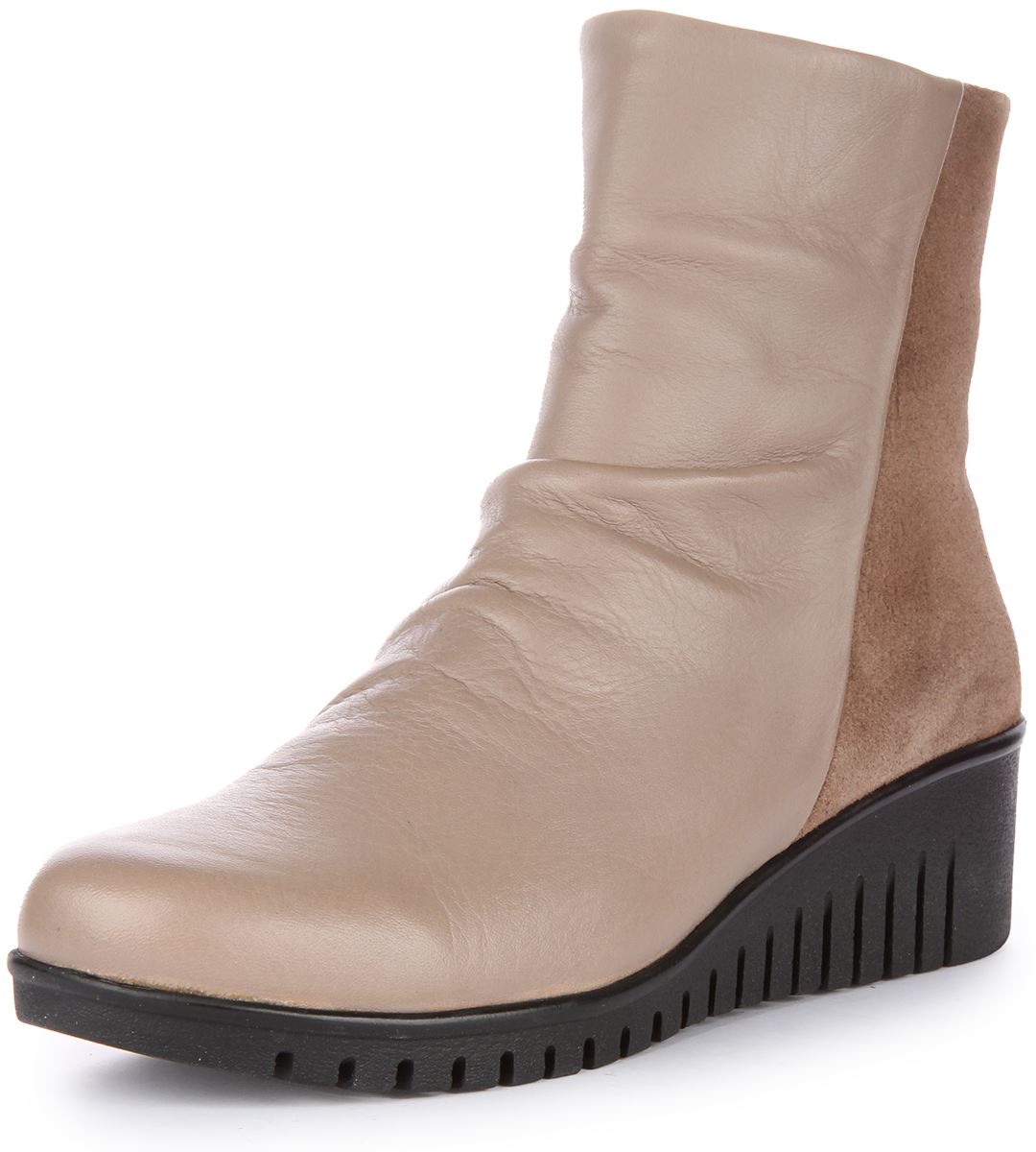 Justinreess England Suede Side Zip Comfort Boot Stone Womens UK 3 - 8 - Picture 12 of 12