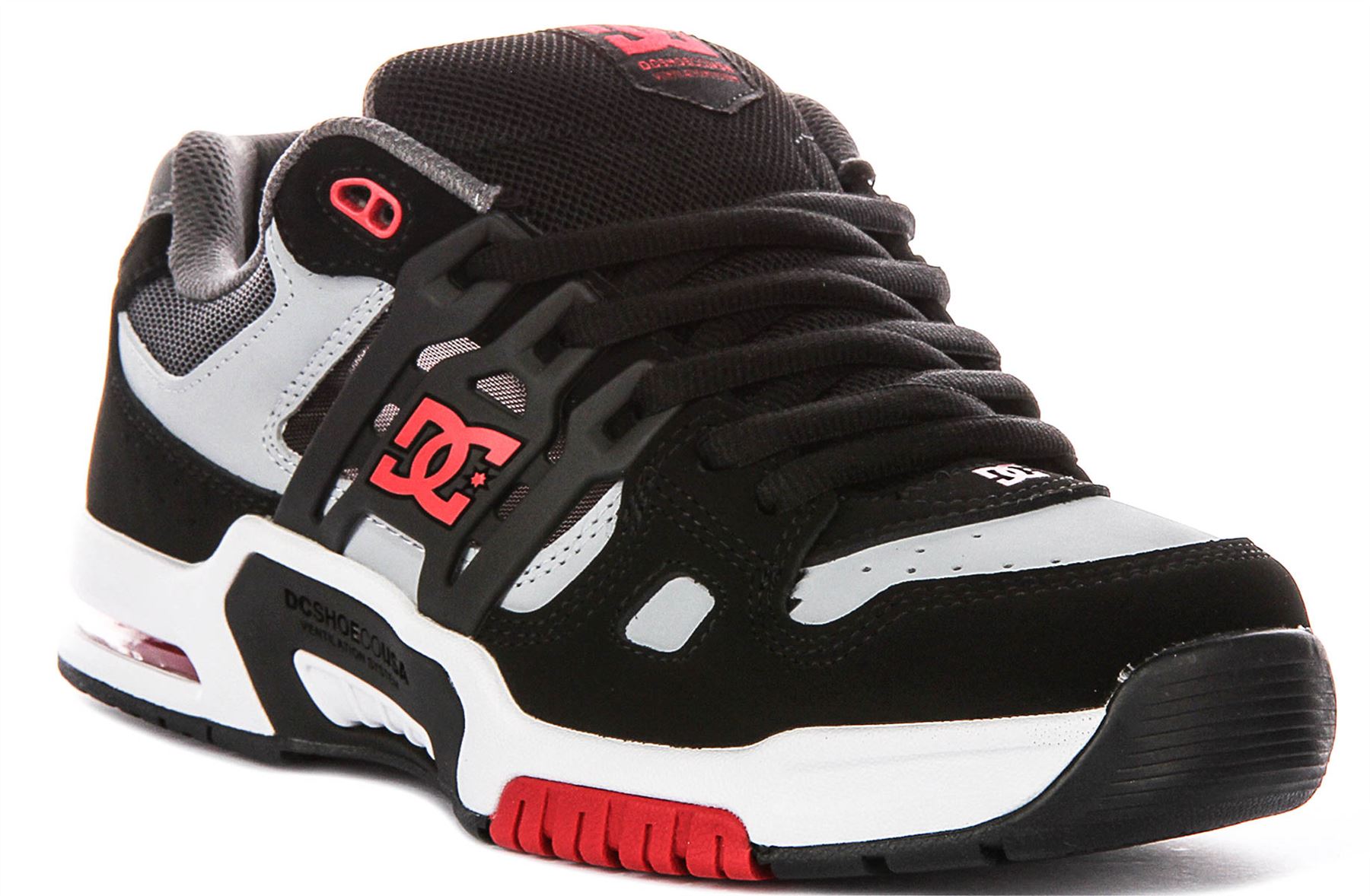 Dc Shoes AT-2 Aerutech Vent Lace Up Mens Trainer In Black Grey US 8 – 13