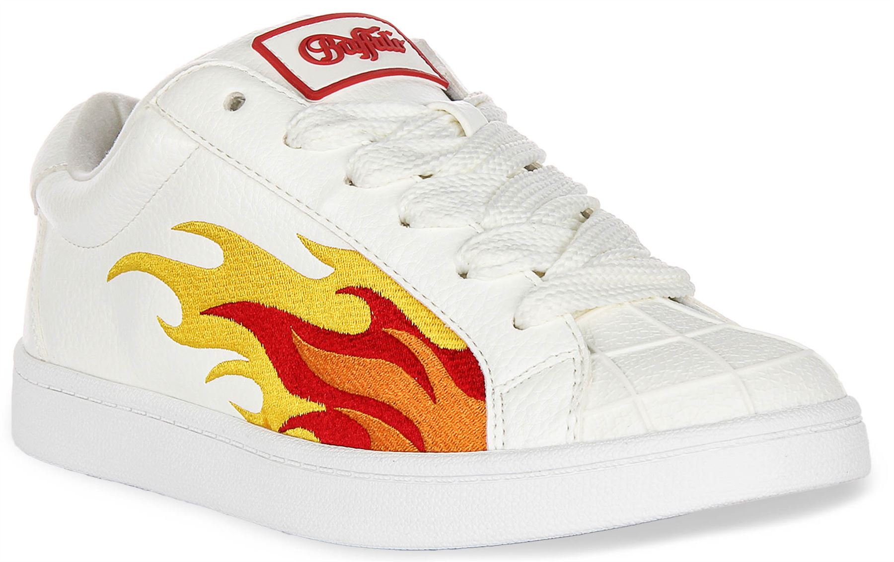 Buffalo Liberty Low Flame Lace Vegan Womens Sneaker in White