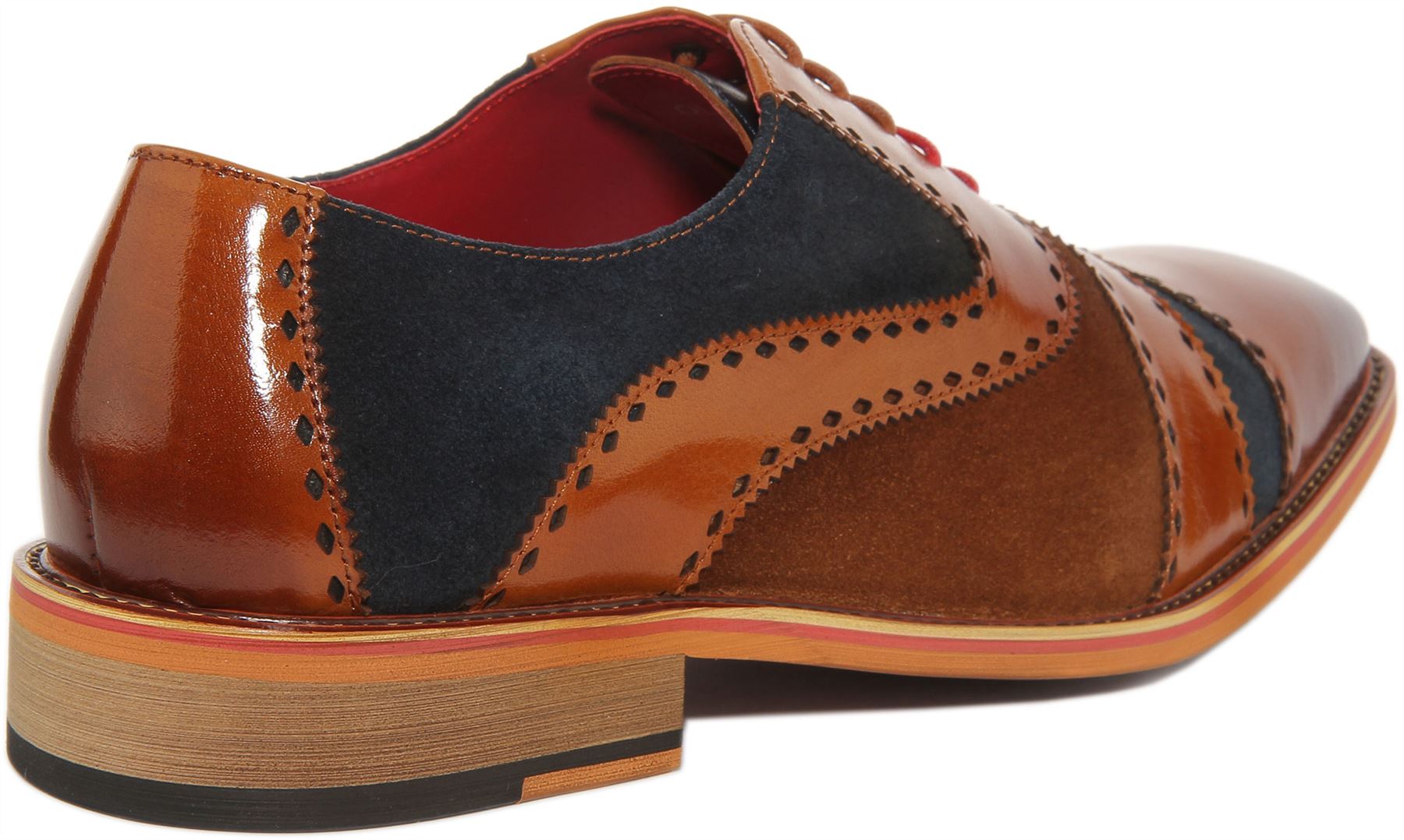 JUSTINREESS ENGLAND Ollie Mens Lace Up Tri-Tonal Leather Brogues UK Size 6 - 13 - Picture 7 of 14