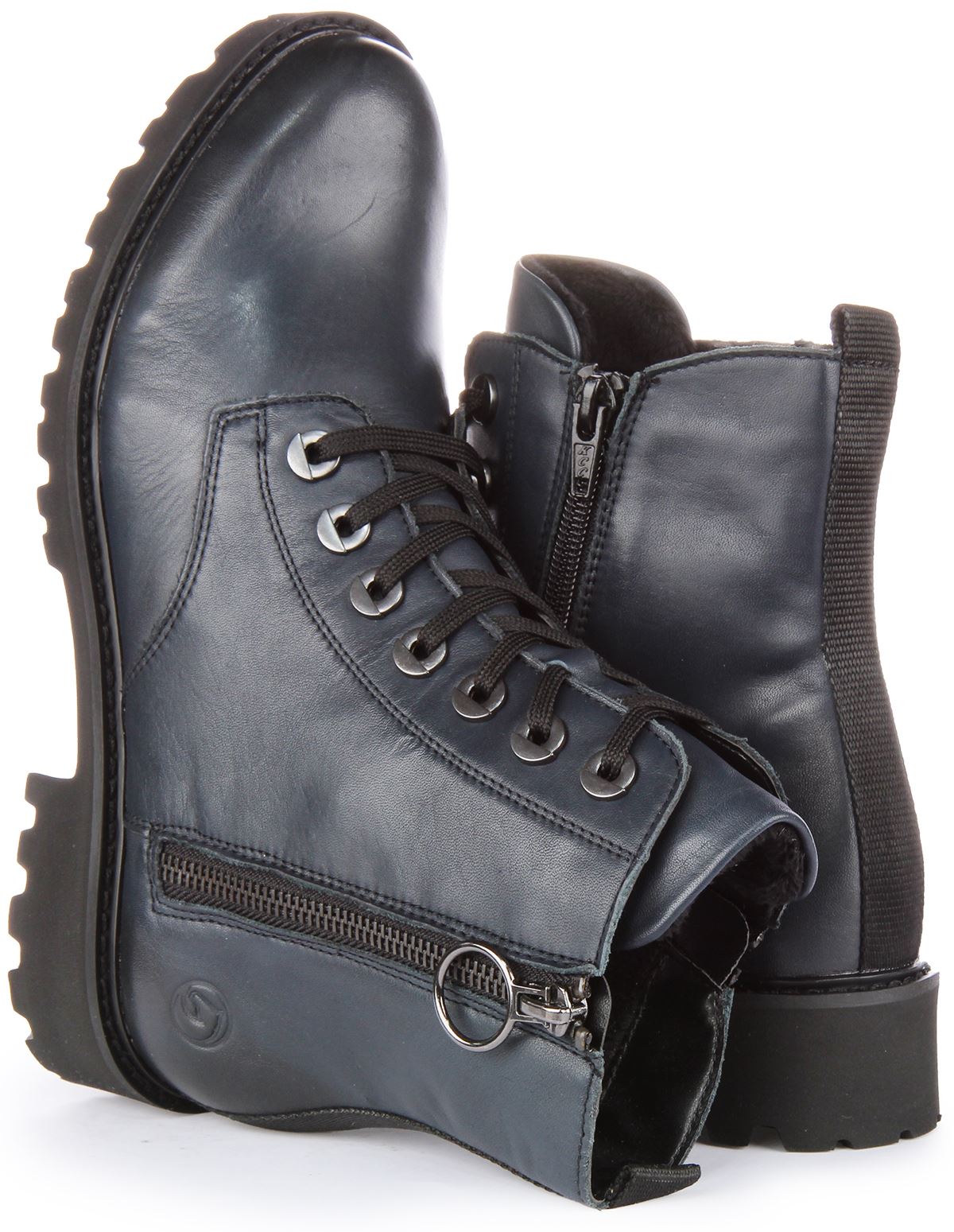 Remonte D8671-14 Ethylene Vinyl Zip Lace Up Ankle Boot Navy Womens US 6- 10 - Picture 10 of 12