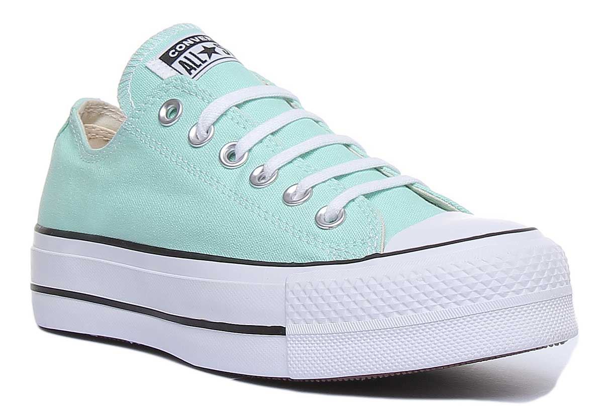 turquoise platform converse