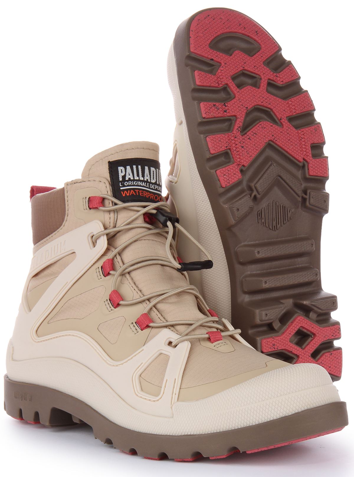 Bota Palladium Pampa Lite+ Jage Impermeable Lona Con Cordones Beige Para Hombres EE. UU. 7-13 - Imagen 11 de 12