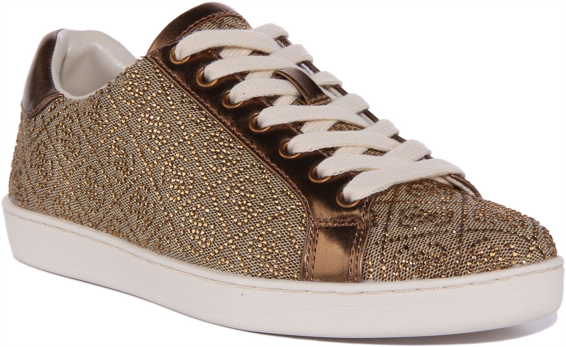 Guess Rosalia Fl7Rs2Fal12 Denim-Sneaker Strass beige Damen UK 3 8 9990₽