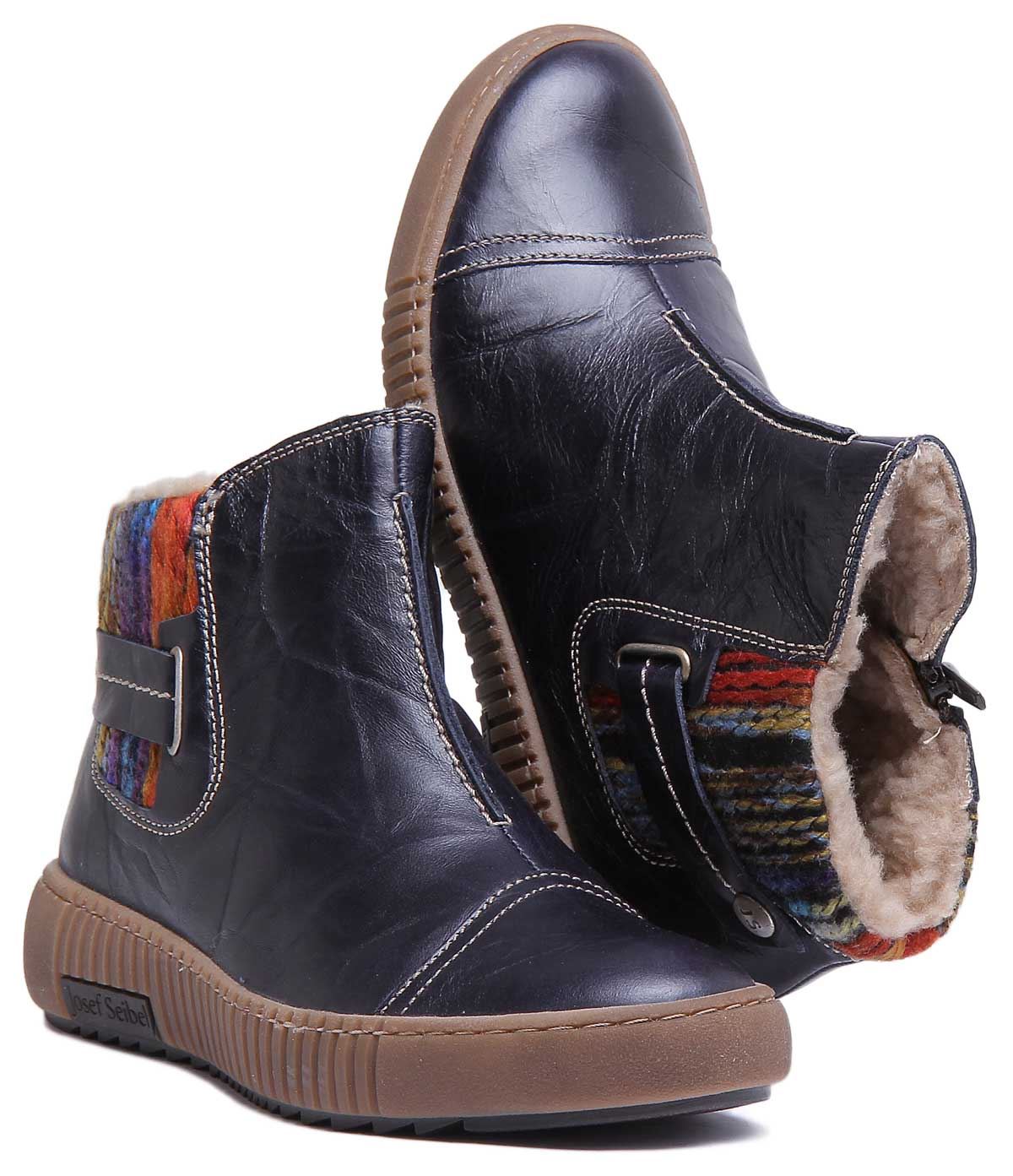 Josef Seibel Maren 07 Chelsea Sock Multi Colored Boot In Navy Size US 5-10 Josef Seibel Maren 07 Chelsea Sock Multi Colored Boot In Navy Size US 5-10