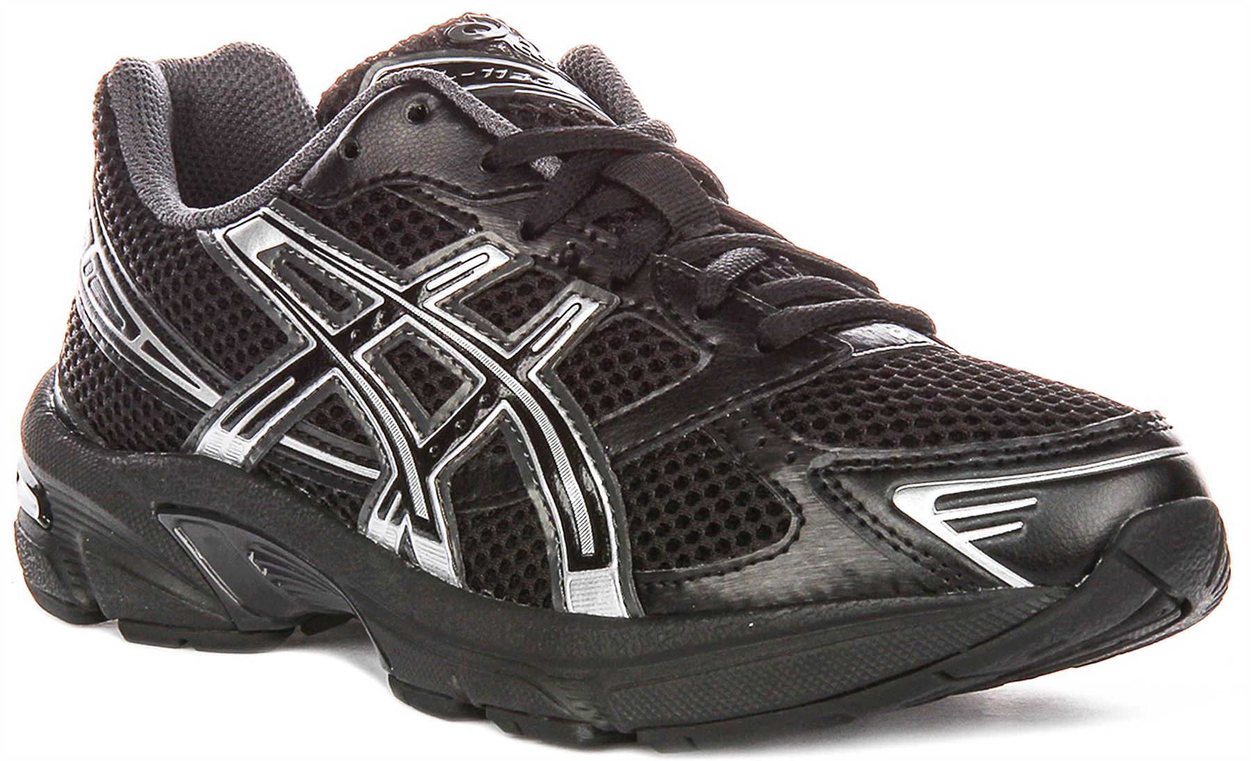Asics GEL-1130 Refresh Schnürbare Mesh Damen Trainer In Schwarz Silber EU37-41