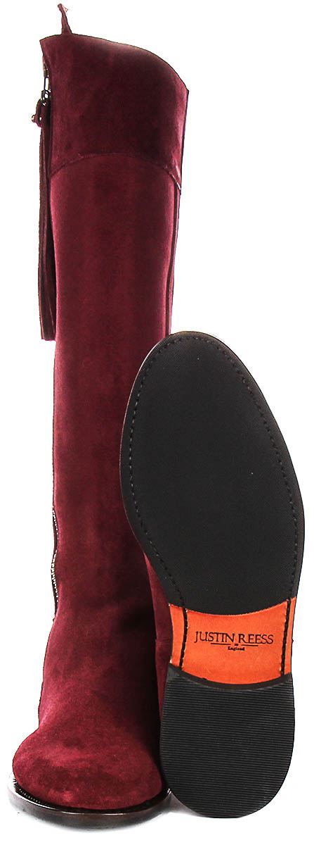 Justinreess England Valentina Sporty Tall Tassel Womens Boot Navy US 5 - 11 - Picture 17 of 37