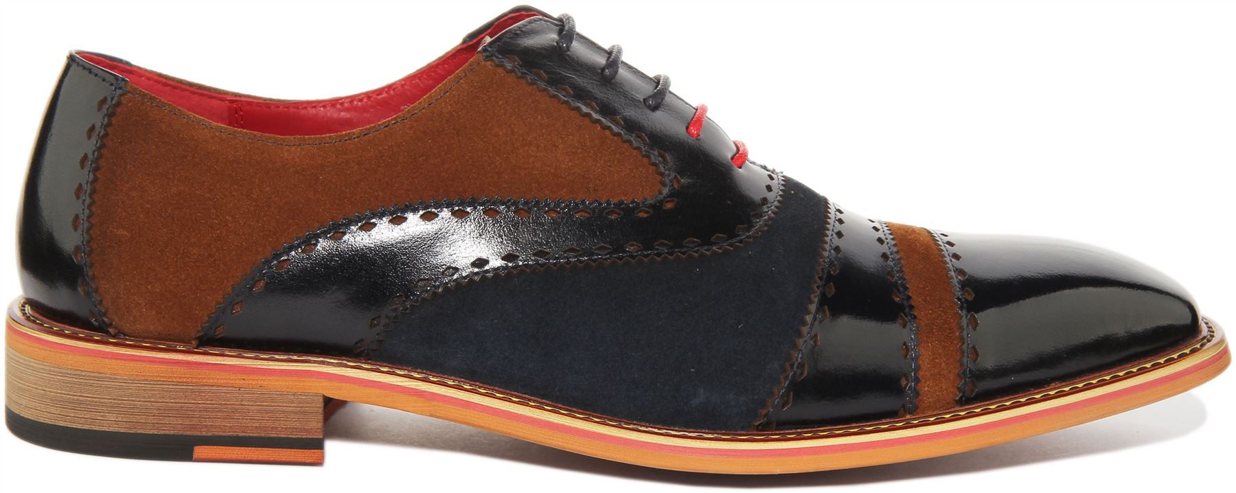 JUSTINREESS ENGLAND Ollie Mens Lace Up Tri-Tonal Leather Brogues UK Size 6 - 13 - Picture 10 of 14