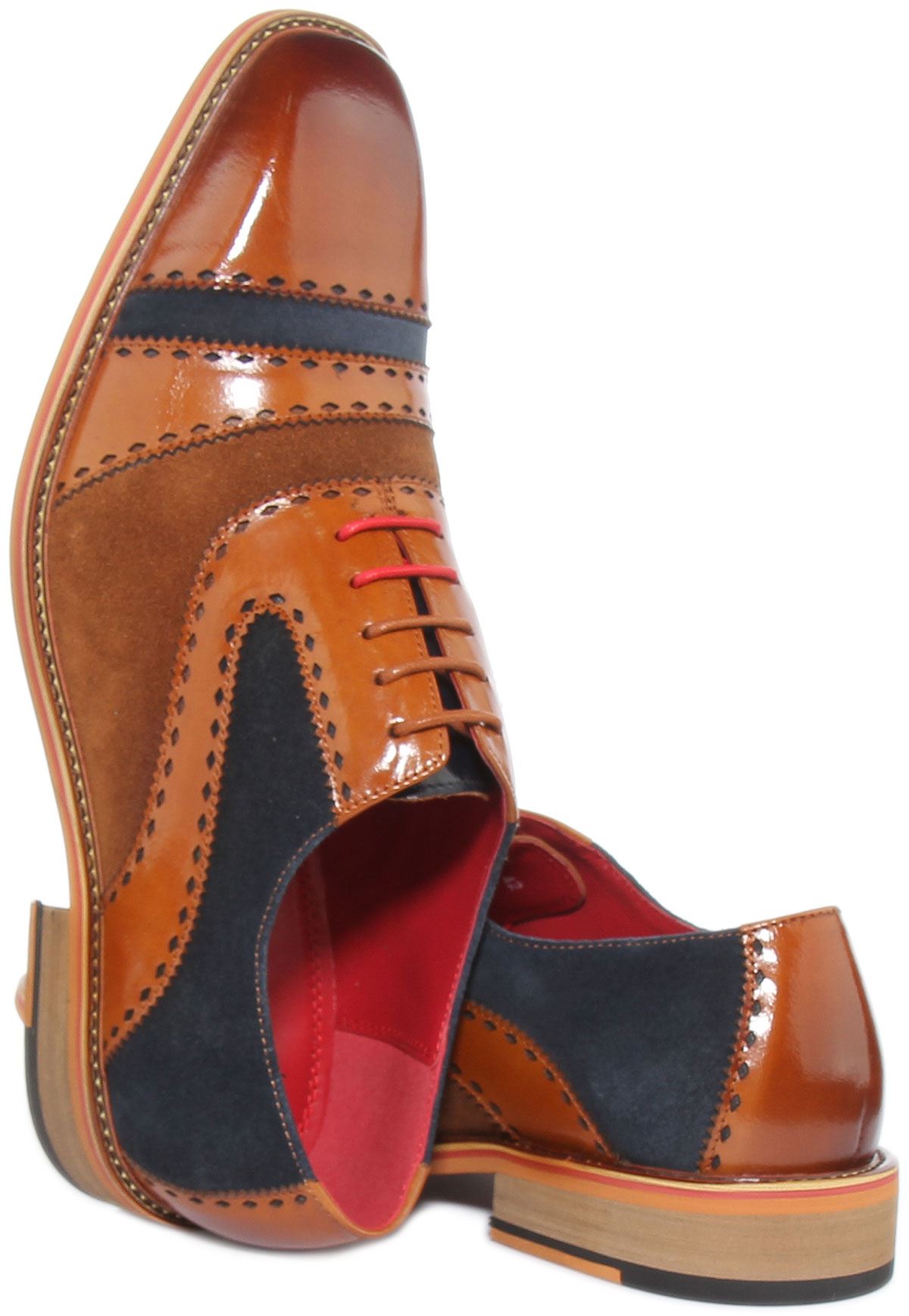 JUSTINREESS ENGLAND Ollie Mens Lace Up Tri-Tonal Leather Brogues UK Size 6 - 13 - Picture 4 of 14