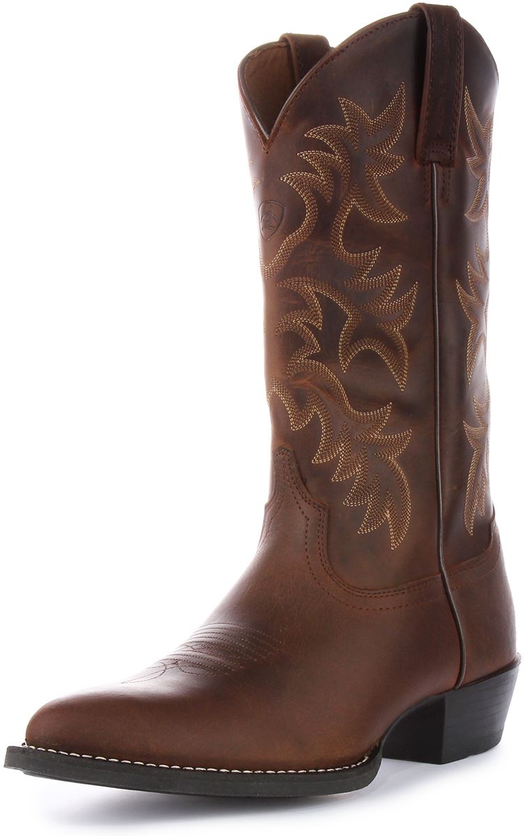 Ariat Heritage 6 Stitch Leather Round Toe Western Mens Boot In Brown UK 7 - 12 - Picture 12 of 12