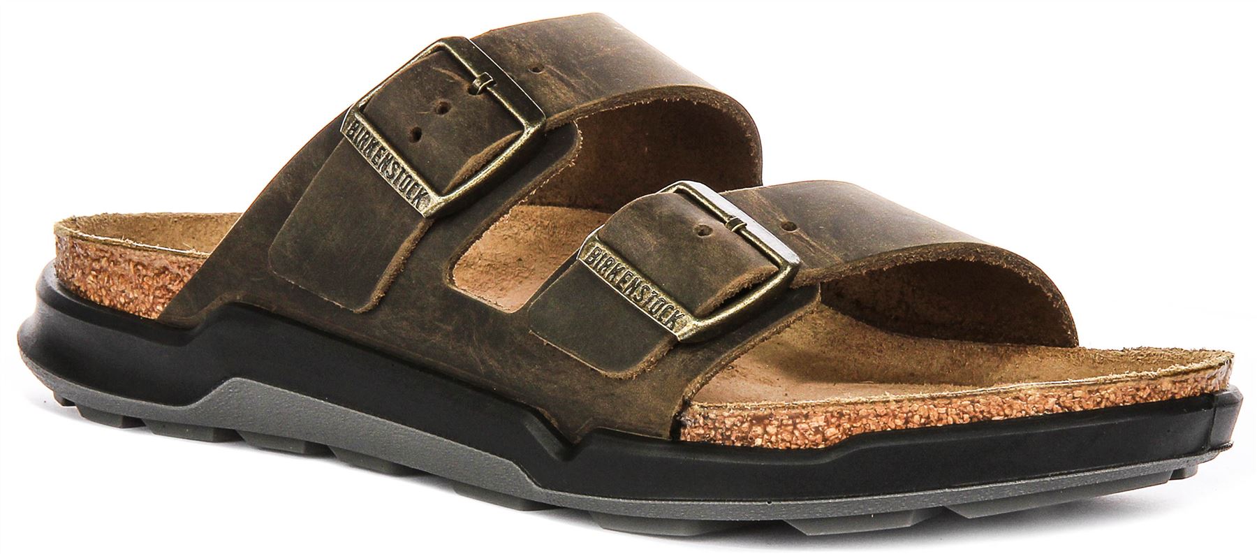 Birkenstock Arizona Gelt Leder 2 Band Herren Sandalen IN Khaki Brown UK 7 - 12 32690₽
