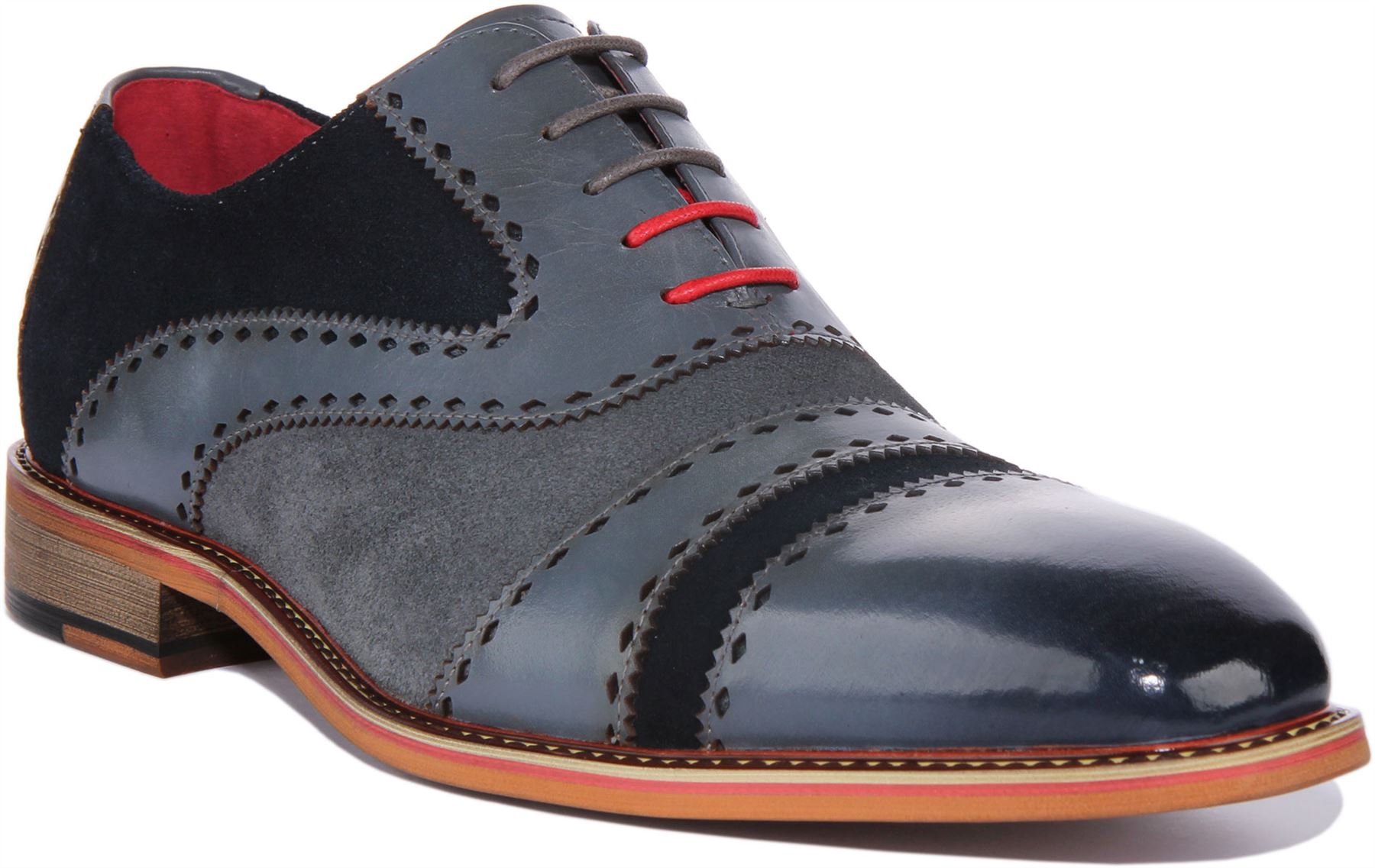 Justinreess England Ollie Herren Schnrschuh Leder Brogue In Grau Gre UK 6 - 12 11590₽