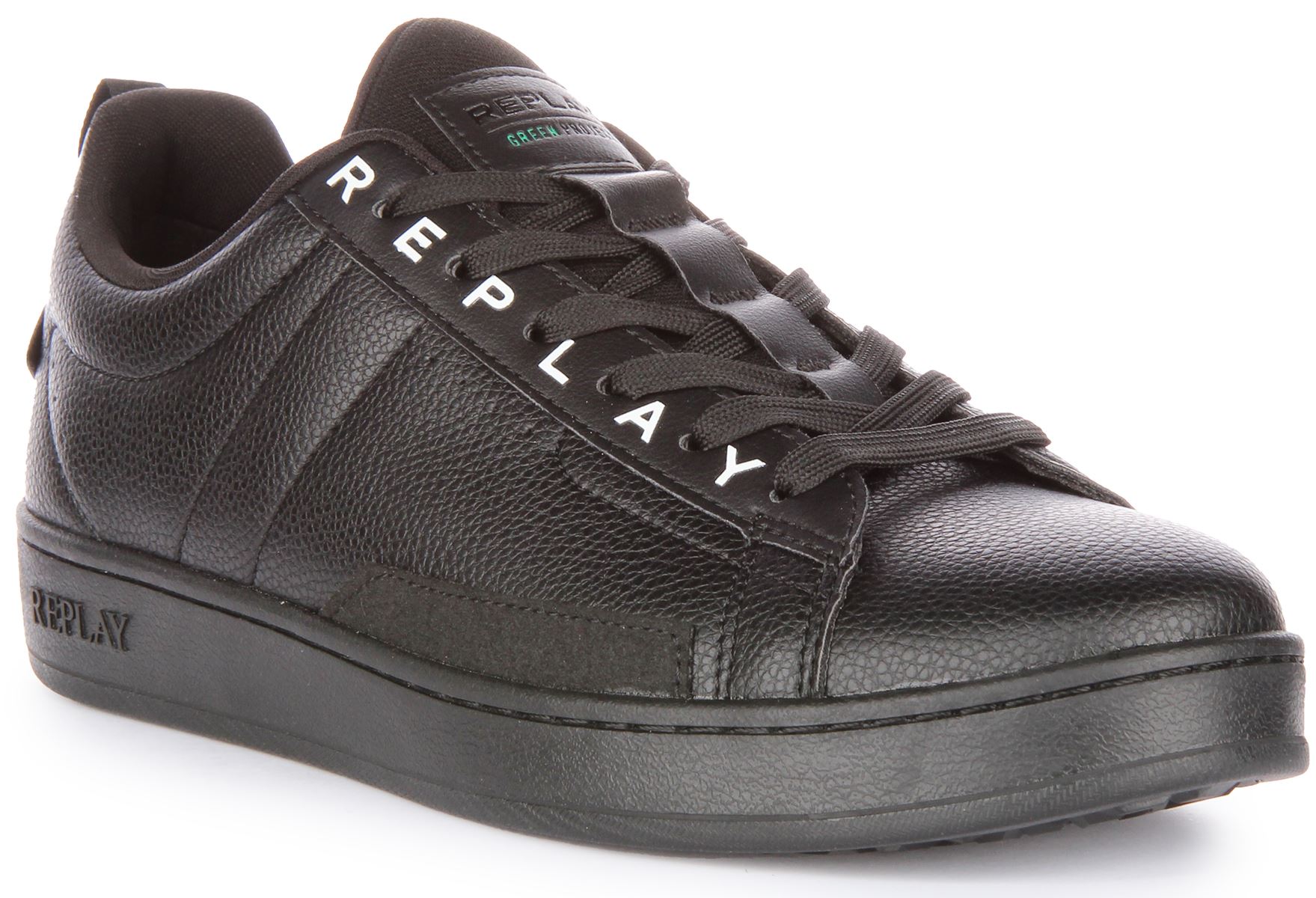 Replay Smash Base Green Sustainable Mens Sneaker Black US 7