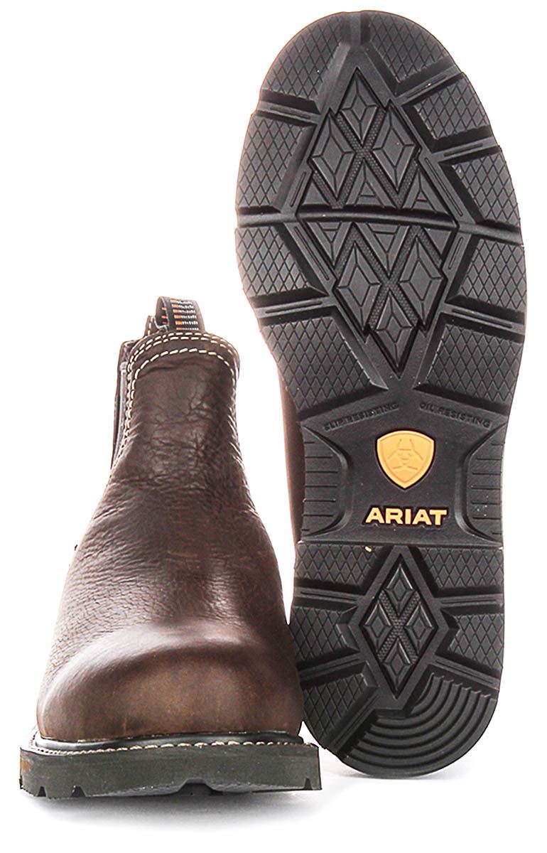 Ariat Groundbreaker Chelsea Soft Toe Work Mens Slip On Boot Dark Brown UK 7 - 12