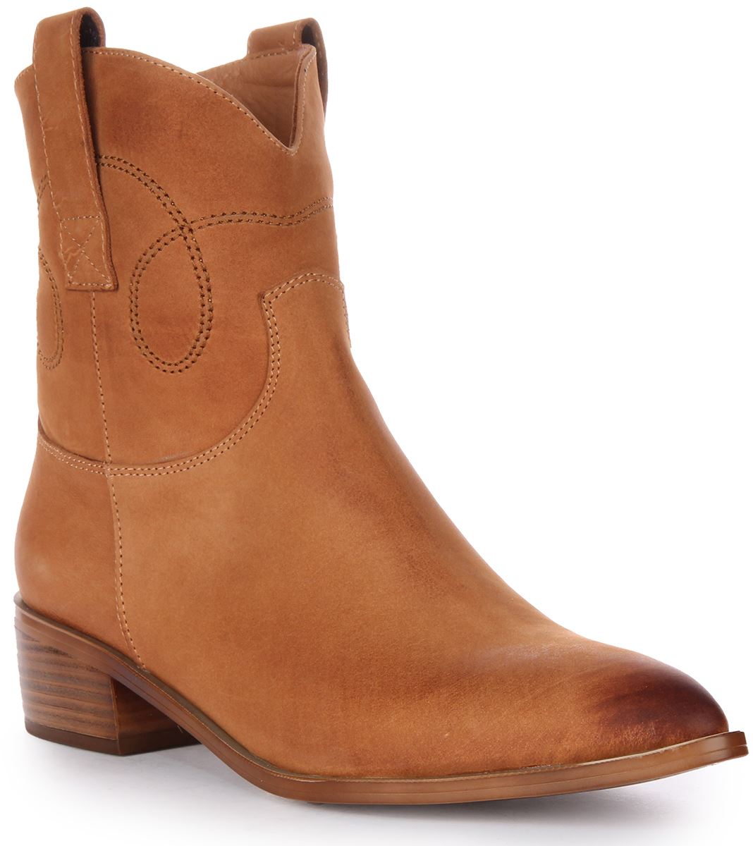 Justin Reess England Efeu 51cm Lederabsatz Hineinschlpfen Damen Stiefel IN Tan 26990₽