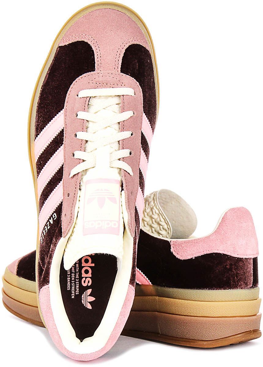 Adidas Gazelle Bold W Velvet Gum Sole Womens Sneaker in Brown Pink US 4 -  10 | eBay