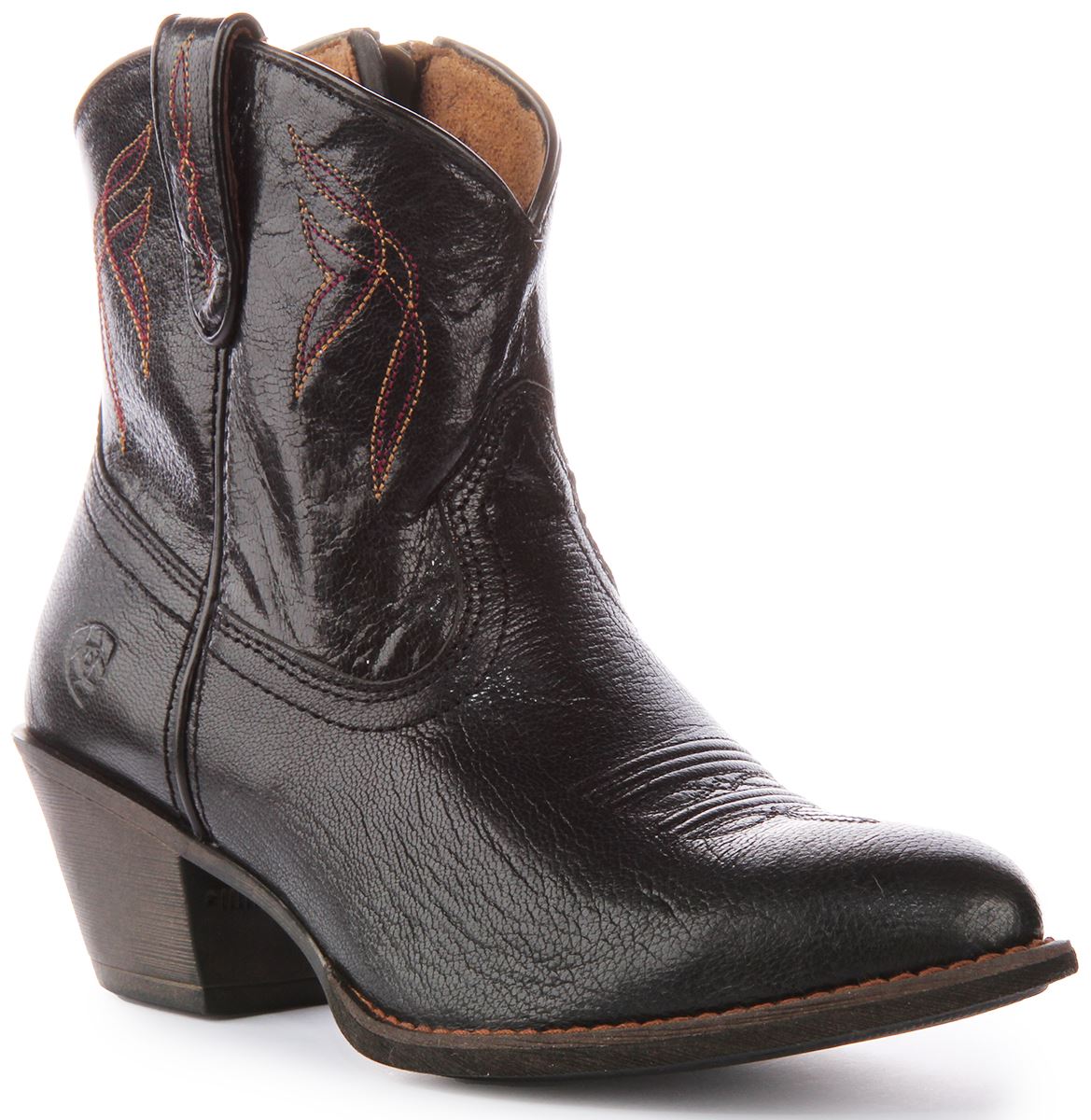 Ariat Darlin Western in schwarz vollkörniger kurzer Cowboy-Damenstiefel UK 3 - 8 - Bild 2 von 13