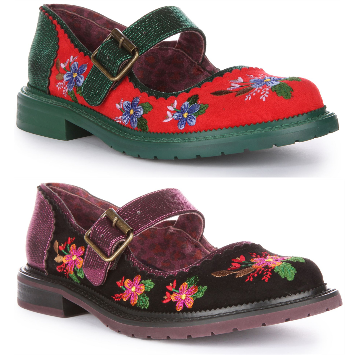 Irregular Choice Hilltop House Black Flower Mary Jane Buckle Shoe