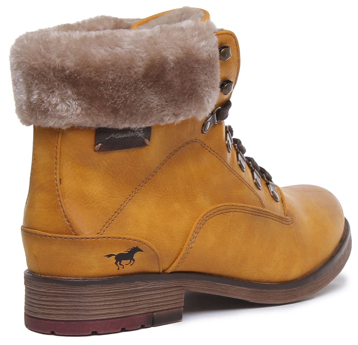 MUSTANG 1295-609 Mujer Casual con Cordones Botines en Amarillo Talla UK 4-8 - Imagen 16 de 19