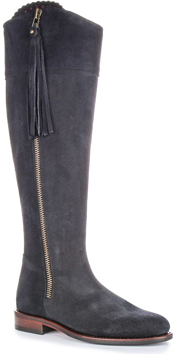 Justinreess England Valentina Sporty Tall Tassel Womens Boot Navy US 5 - 11 - Picture 20 of 37