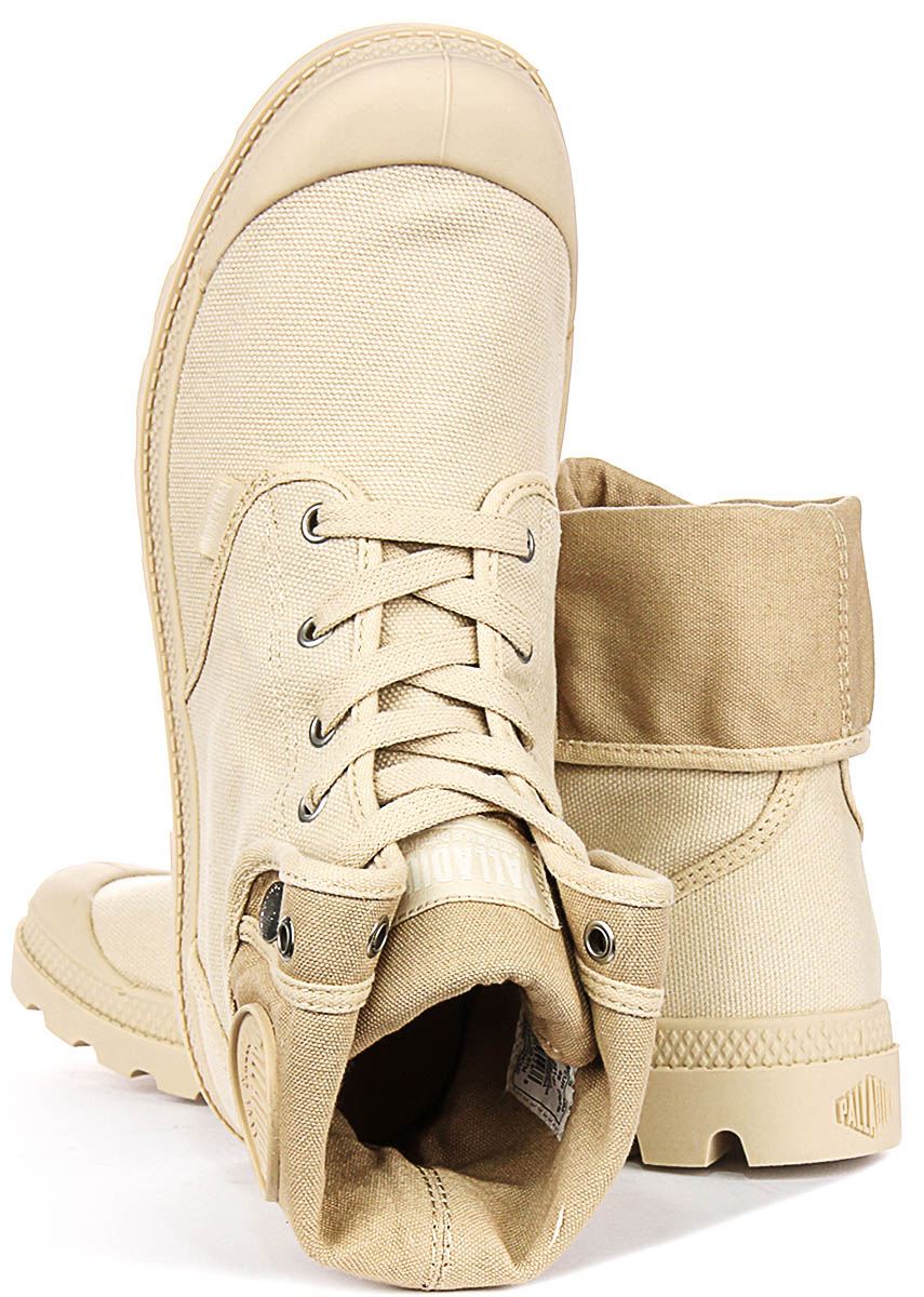 Botas para hombre de lona al tobillo holgadas de paladio corte Eva veganas en beige Reino Unido 7-10 - Imagen 5 de 13