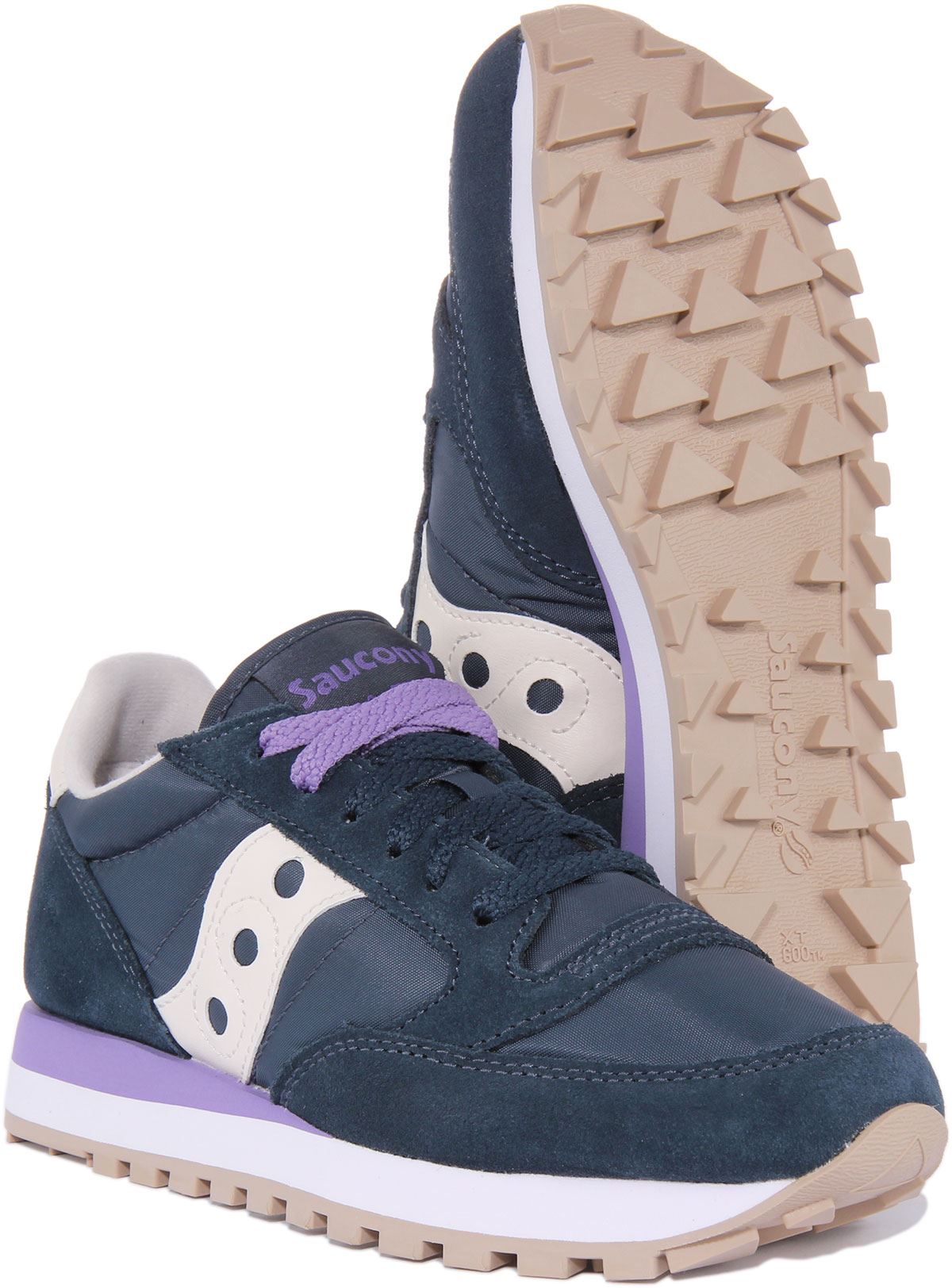 Saucony Jazz Original Womens Lace Up 80s Retro Trainers In Navy Size UK 3 - 8 - Picture 11 of 12