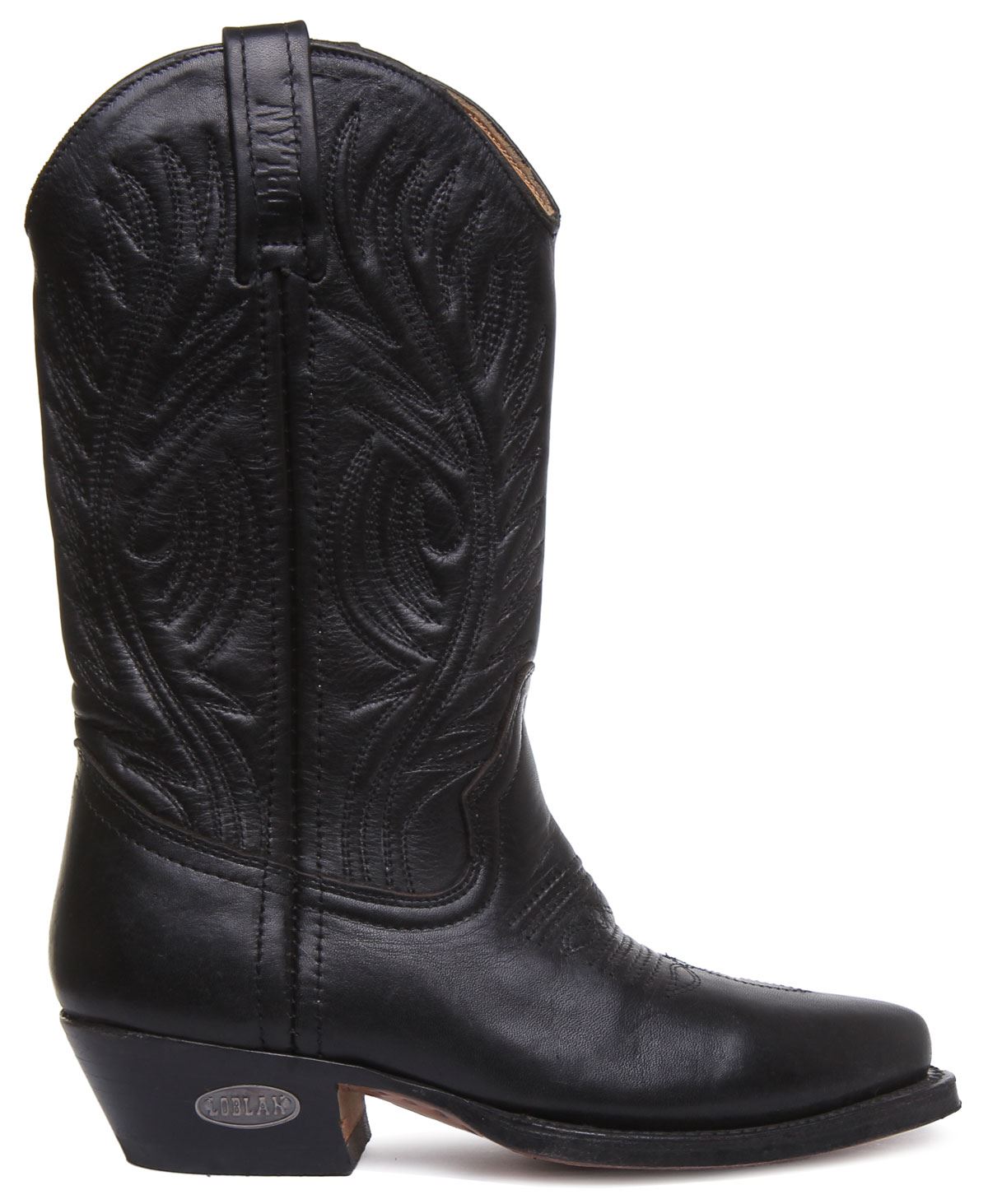 Loblan 194C Long Cowboy Boot In Black Shiny Size UK 36- 46 - Picture 7 of 29