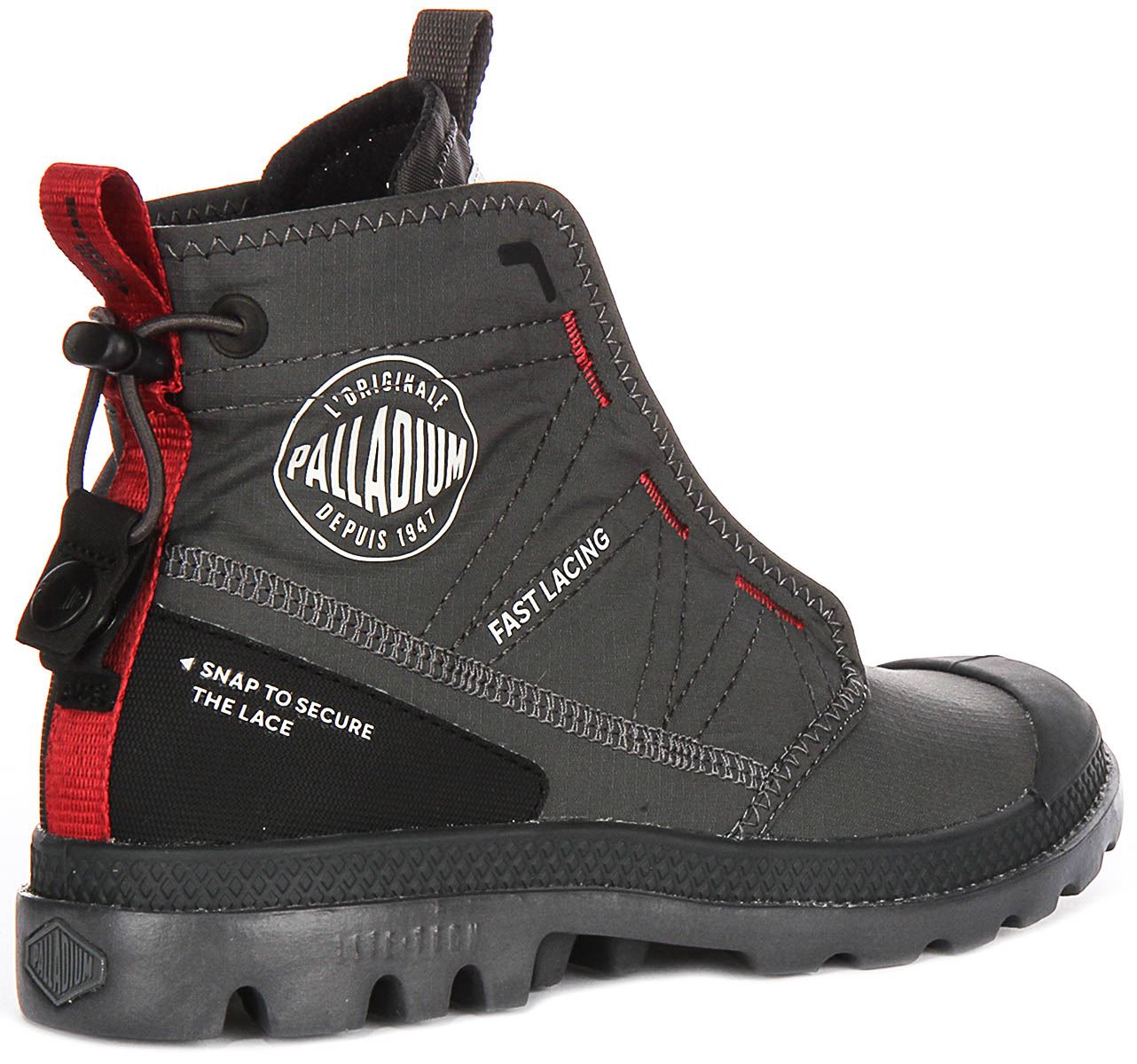 PALLADIUM Pampa Reise Lite Rs Ripstop Schnell Schnürung Stiefel Dunkelgrau UK 4 - Bild 16 von 19