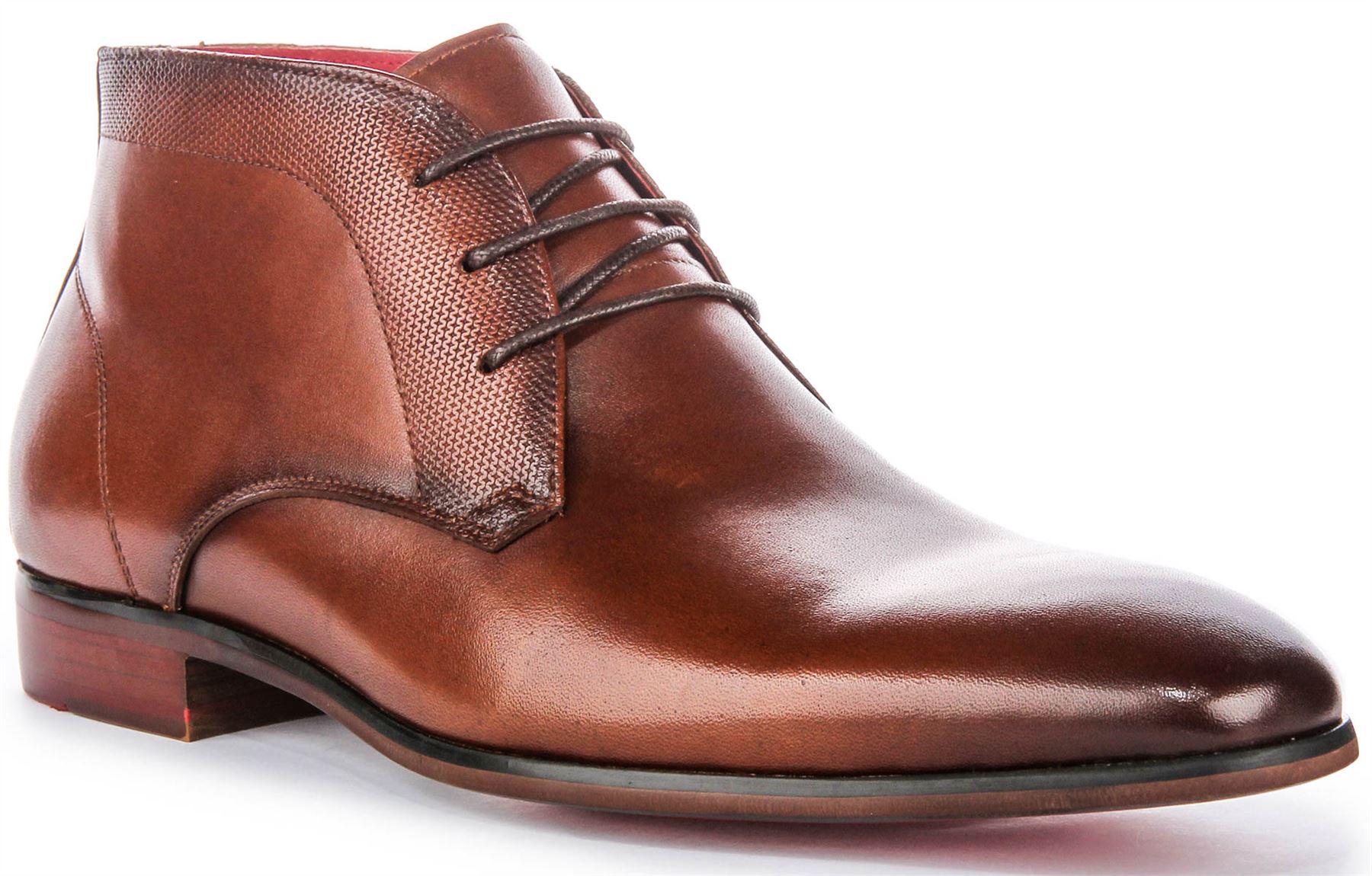 JUSTINREESS ENGLAND Caspian Strukturiert Panel Chukka Mid Herren Boots Hellbraun 35790₽