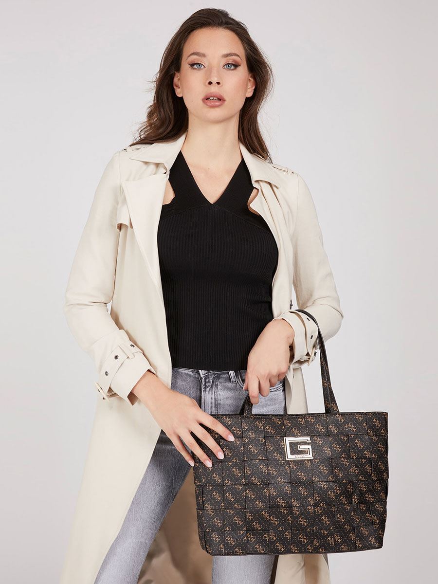 Bolso shopper Guess Liberty City para mujer en marrón talla única - Imagen 8 de 12