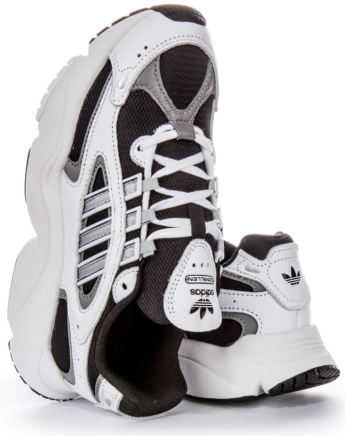 Adidas Ozmillen 90S Design Lace Up Mens Sneaker In White Black US